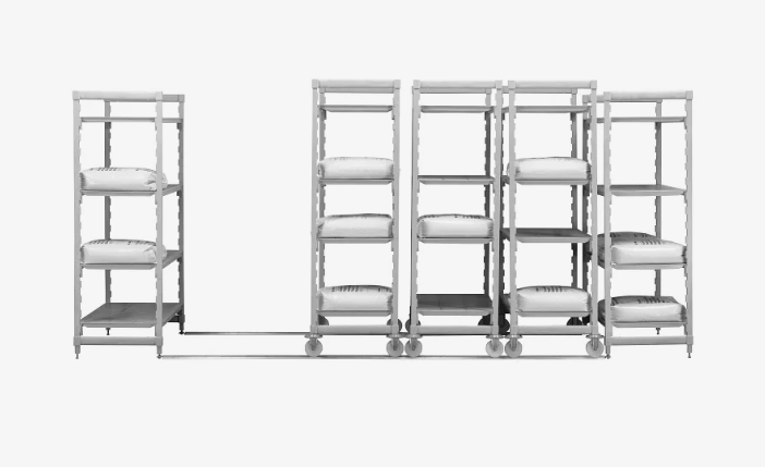 Cambro CPHU244275S4 High Density Mobile Starter Units with Solid Shelves - 4 Tier