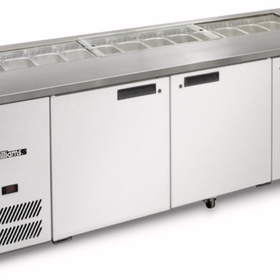 Williams Refrigeration HJ3SCBA000-N I Jade I White I Sandwich I Counter I 3 Doors I Commercial Refrigerator I Without Canopy