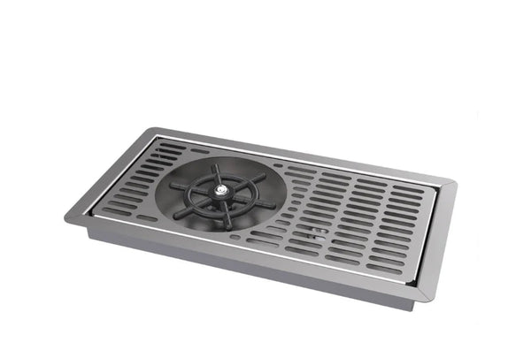 Simply Stainless SBM.DT.GR.0300 | 300mm Drop In Drip Tray with Glass Rinser