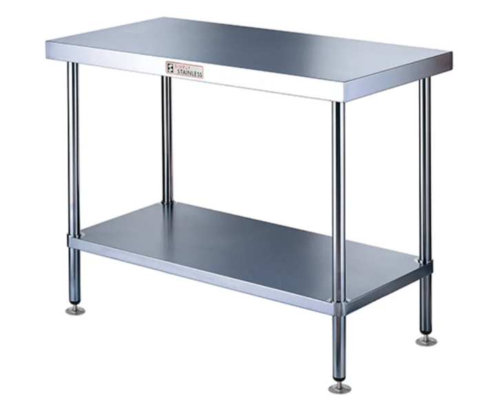 Simply Stainless SS01.7.2100 | Stainless Workbench | Flat top | 700x2100mm | Adjustable Disk Feet | Work Bench