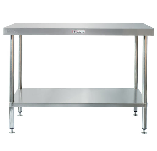 Simply Stainless SS01.9.1800 | Stainless Workbench | Flat top | 900x1800mm | Adjustable Disk Feet | Work Bench