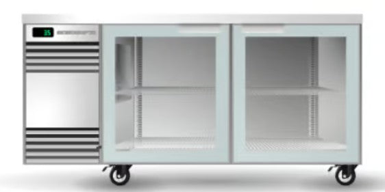 Skope BB.2.GSL-SS | BackBar | 2 Glass Sliding Door | Fridge | Undercounter Fridge | BackBar Fridge | Commercial Under Bench Fridge