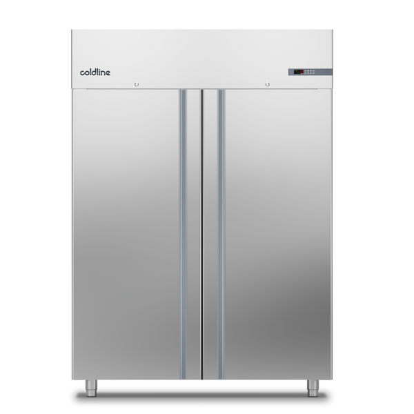 Coldline A140/2BE|Double Door Upright Smart Cabinet Freezer 1400Lt