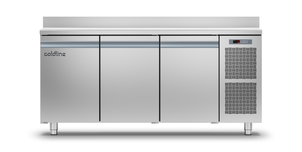 Coldline TA17/1ME|3 Door Smart Counter with s/steel worktop & Splashback