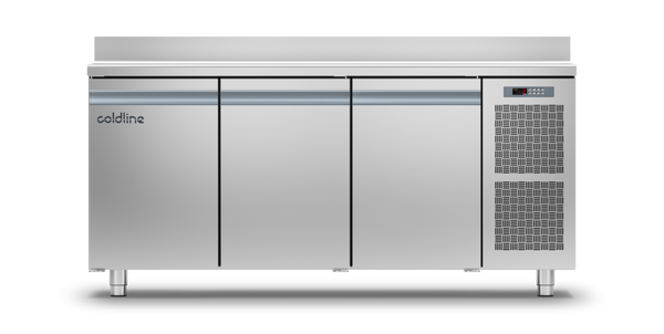 Coldline TA17/1ME|3 Door Smart Counter with s/steel worktop & Splashback