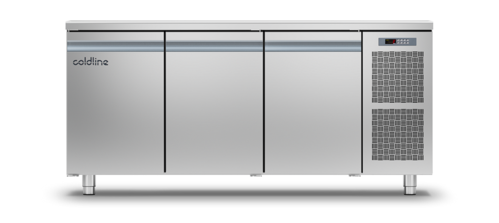 Coldline TP17/1ME|3 Door Smart Counter with s/steel worktop