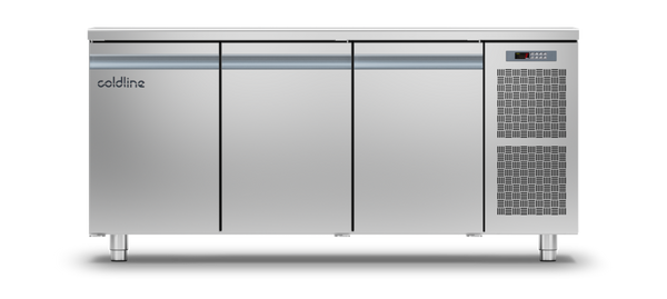 Coldline TP17/1ME|3 Door Smart Counter with s/steel worktop