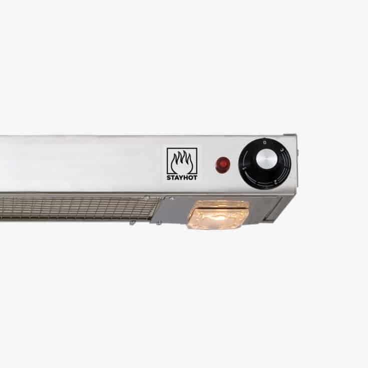 StayHot ST-VL-1430 | Strip Heater | Polished Stainless Steel | With Infrared Quartz Heating Element | Adjustable Mounting Plates