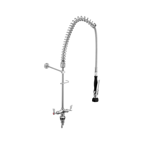 3monkeez T-3M53007 CLEAN-A-JET- Stainless Steel Dual Hob Mount Pre Rinse Unit - No Pot Filler