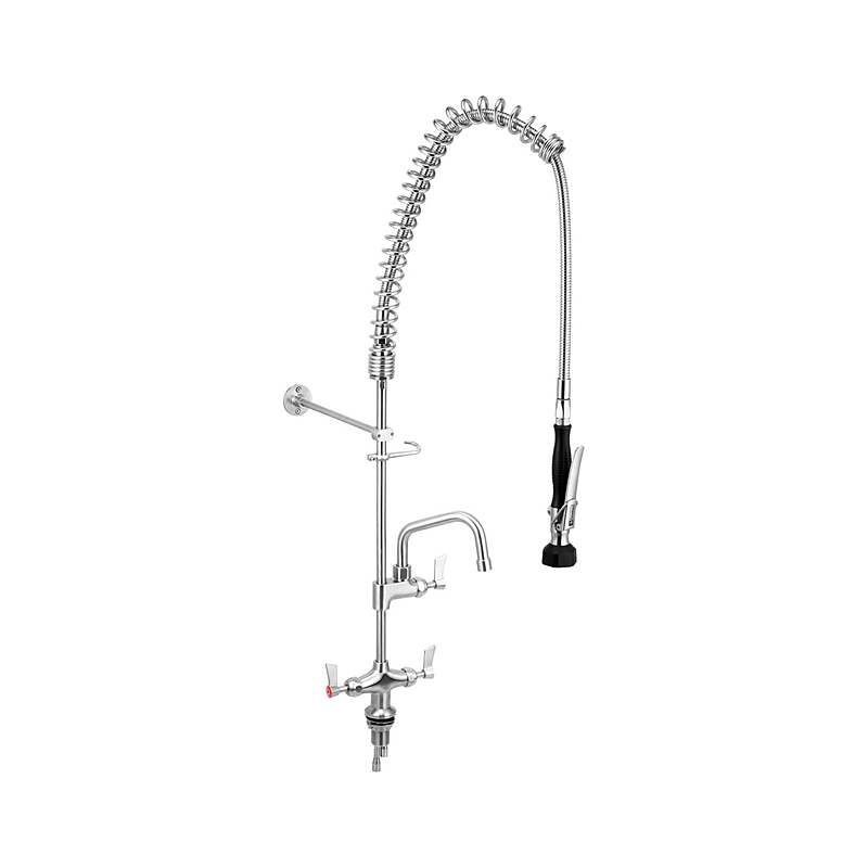 3monkeez T-3M53015 CLEAN-A-JET- Stainless Steel Dual Hob Mount Pre Rinse Unit - Trigger. Inc 6” Pot Filler
