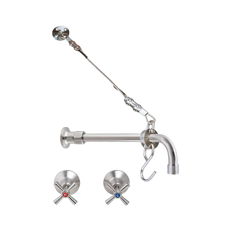 3monkeez T-3MCSKIT-C08 GUARDIAN - Cleaners Sink Set with Cross Handles Fixed Spout