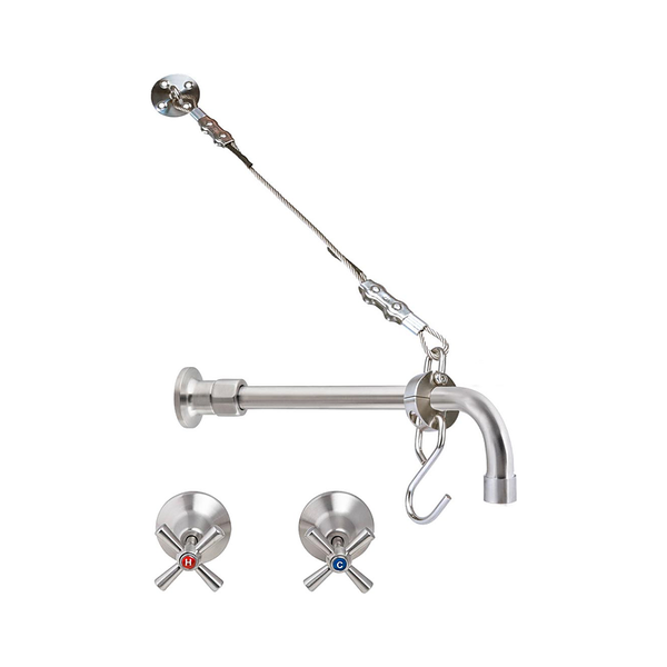 3monkeez T-3MCSKIT-C08 GUARDIAN - Cleaners Sink Set with Cross Handles Fixed Spout