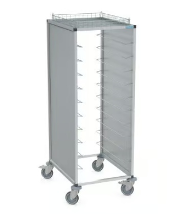 Clearing Trolley, Hupfer, TAWALU-1-20-GN, 20 x Tray, Clearing Trolley, Transport Trolley,  Aluminium, Hand Trolley
