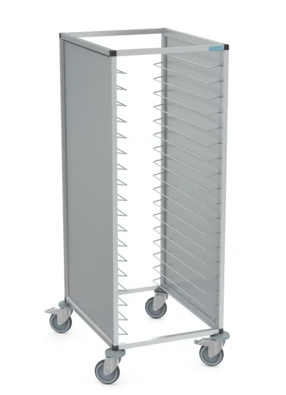 Clearing Trolley, Hupfer, TAWALU-1-36-GN, 36 x Tray, Clearing Trolley, Transport Trolley,  Aluminium, Hand Trolley
