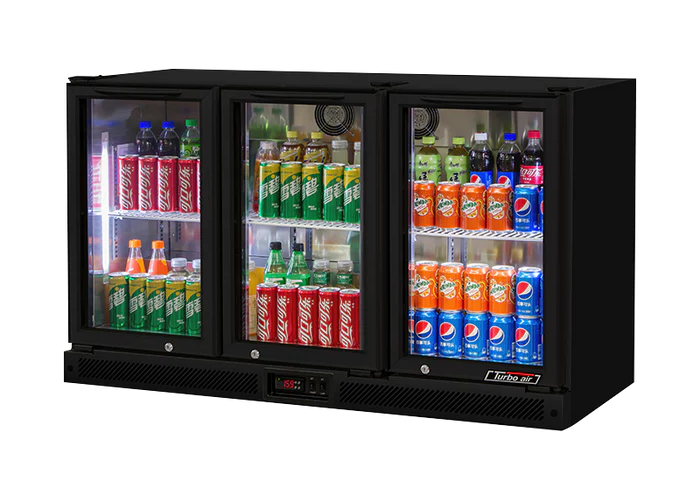 Turbo Air TB13-8H-SWBBB-N | Glass 3 Swing Door | 246ℓ | Back Mounted | Back Bar Fridge
