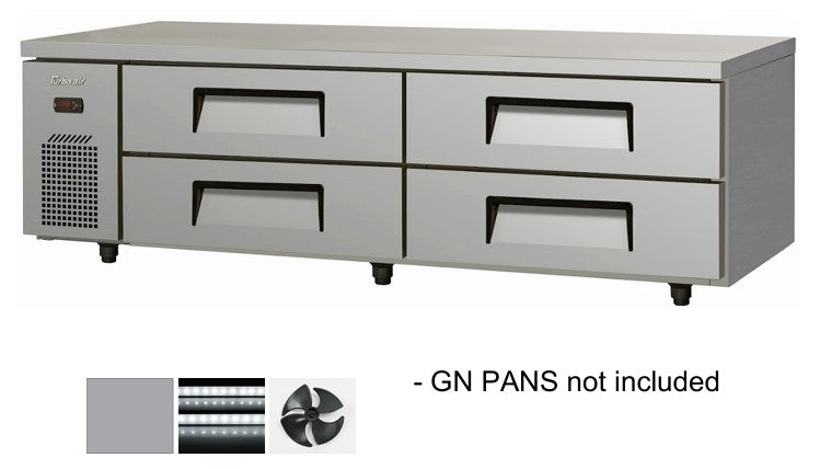 Turbo Air TCB18-4-N | 4 Drawers Fridge | Chef Base Fridge | 124ℓ | Drawers Fridge (GN Pans not included)