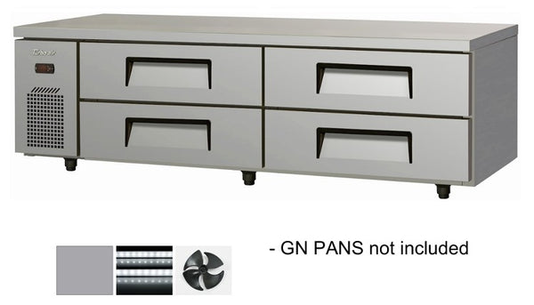 Turbo Air TCB18-4-N | 4 Drawers Fridge | Chef Base Fridge | 124ℓ | Drawers Fridge (GN Pans not included)