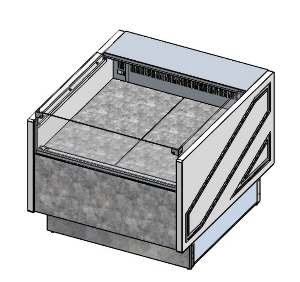 FED TDMR-0910SELF | Tecnodom Square Deli | 9.5 Black | Self-Serving Deli | Butcher Display