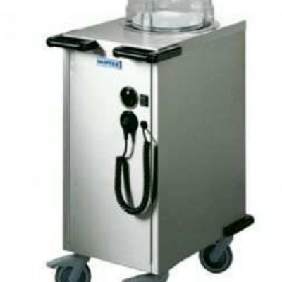 Hupfer TEUH-1-VS19-26 I Single Tube I Heated I Stackable I Adjustable Crockery I Plate Dispenser I 83 Plates