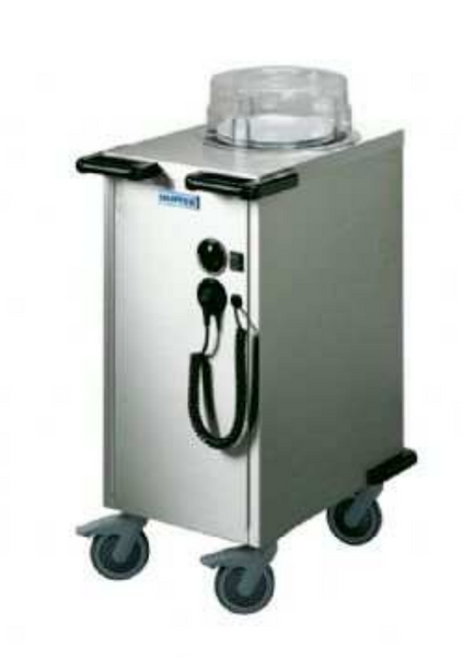 Hupfer TEUH-1-VS19-26 I Single Tube I Heated I Stackable I Adjustable Crockery I Plate Dispenser I 83 Plates
