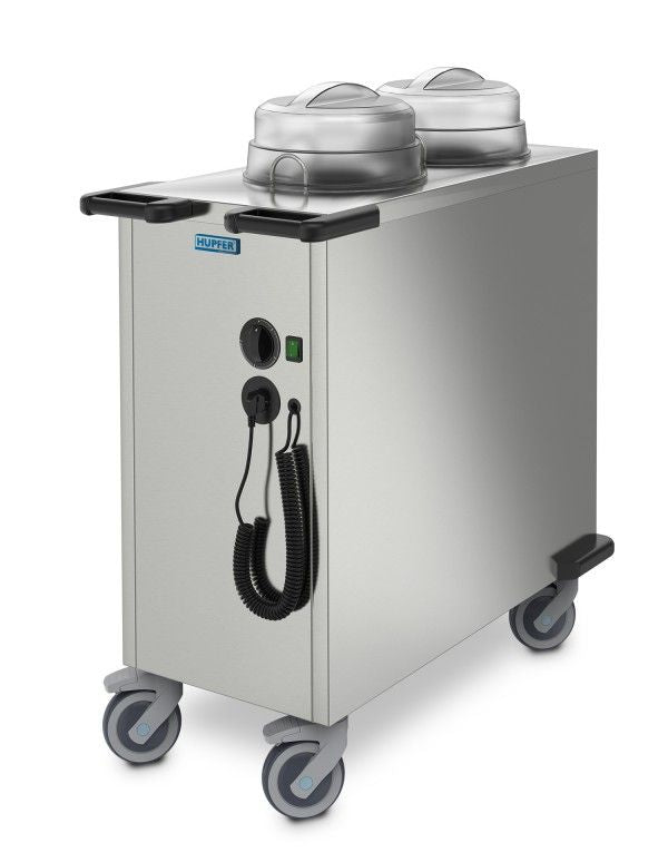 Hupfer TEUH-2-VS-19-26 I Twin Tube I Heated I Stackable I Adjustable Crockery I Plate Dispenser I 166 Plates
