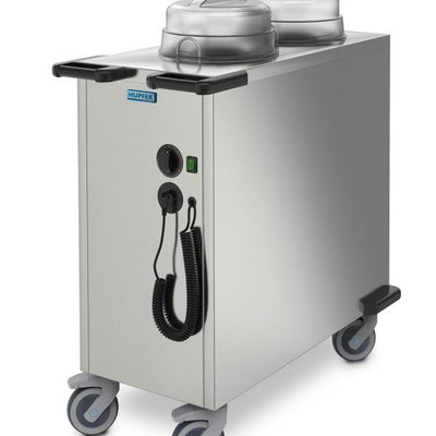Hupfer TEUH-2-VS-19-26 I Twin Tube I Heated I Stackable I Adjustable Crockery I Plate Dispenser I 166 Plates
