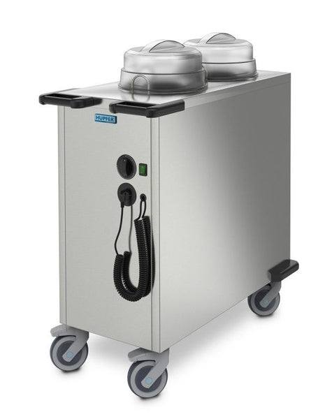 Hupfer TEUH-2-VS-19-26 I Twin Tube I Heated I Stackable I Adjustable Crockery I Plate Dispenser I 166 Plates
