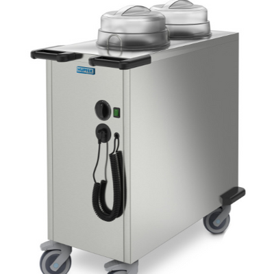 Hupfer TEUH-2-VS18-33 I Twin Tube I Heated I Stackable I Adjustable Crockery I Plate Dispenser I 122 Plates