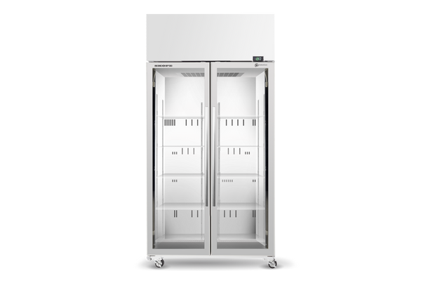 SKOPE TME1000N-A ActiveCore Top Mount Upright Fridge | 2 Glass Doors with 5 Shelves