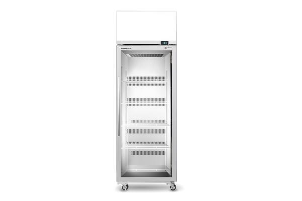 SKOPE TME650N-AC ActiveCore Top Mount Upright Fridge | 1 Glass Door Lit Sign with 5 Shelves