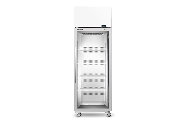 SKOPE TME650N-A ActiveCore Top Mount Upright Fridge | 1 Glass Door with 5 Shelves