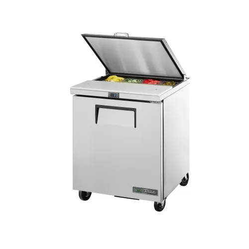 True Refrigeration TSSU-27-08-HC FLID Prep Table Refrigerators | 8x 1/6 Top Pans | 1 Solid Swing Door | Removable lids | 184 Litres