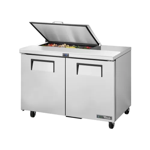 True Refrigeration TSSU-48-08-HC FLID Prep Table Refrigerators | 8x 1/6 Top Pans | 2 Solid Swing Door | Removable lids | 340 Litres