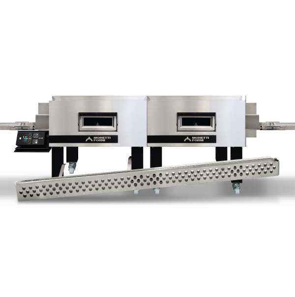 Moretti TT98E-L | Double Chamber Length Electric Conveyor Oven On Legs