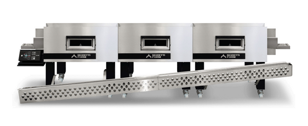 Moretti TT98E-XL | Triple Chamber Length Electric Conveyor Oven On Legs