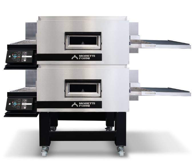 Moretti TT98G/2 (NG) | Double Chamber Gas Conveyor Oven on legs 32" Belt