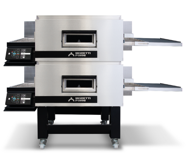 Moretti TT98G/2 (NG) | Double Chamber Gas Conveyor Oven on legs 32" Belt