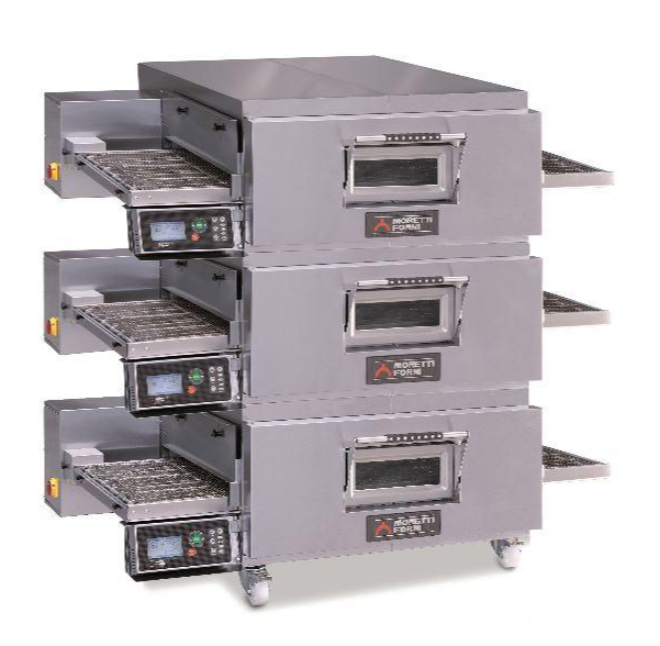 Moretti TT98G/3 (NG) | Triple Chamber Gas Conveyor Oven on legs 32" Belt
