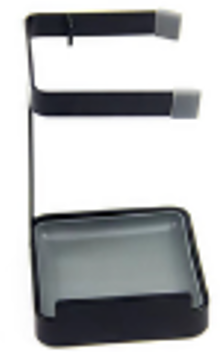 Tdinnovations GKA-HOLDER | Spoon/Lid Holder | Powder Coated Steel | Black | Grey Plastic Insert |11 x 12 x15 H CM