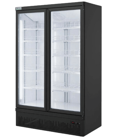 Temperate Thermaster LG-1000BGBMF I Double Door Display Freezer I Supermarket Freezer I Upright Freezer I Large Black