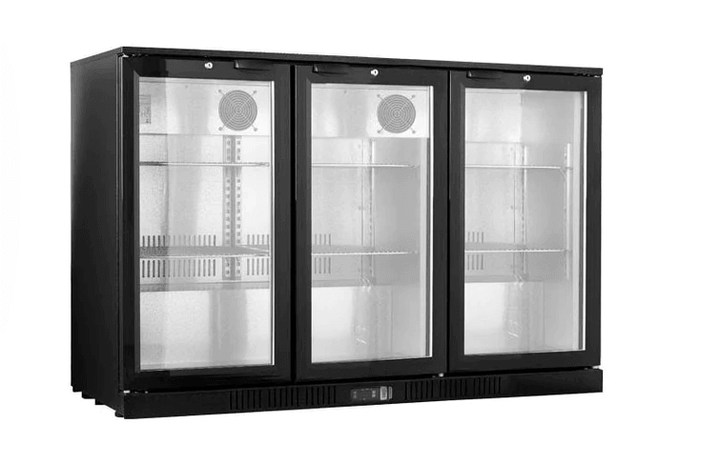 Temperate Thermaster LG-330SC I Under Bench I 3 Door Glass Refrigerator I Bar Fridge I Commercial Drinks Fridge I Bar Cooler