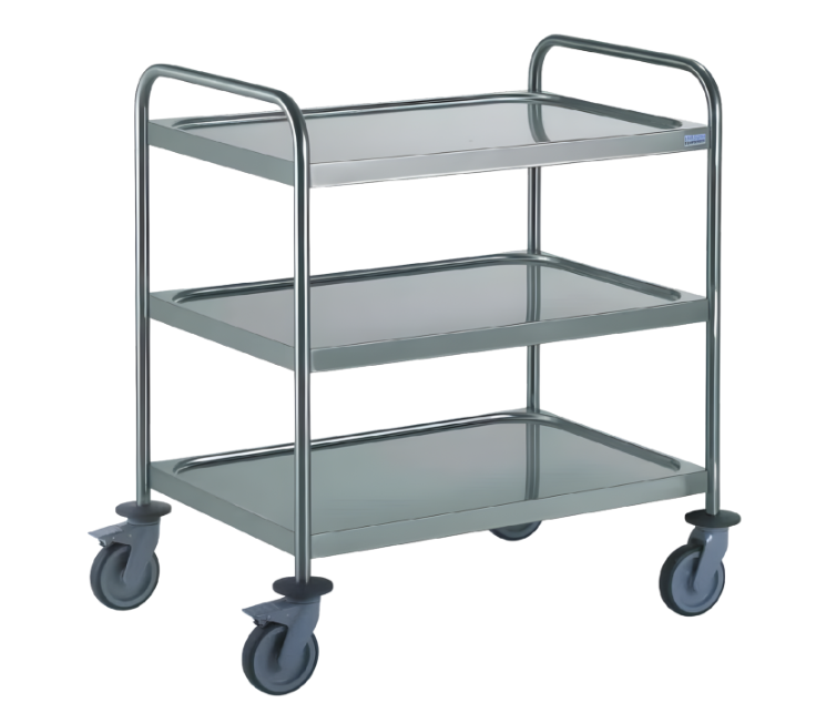 Tournus 801583 | Serving Trolley | 3 Trays Flat Packed | Stainless Steel | Trolley