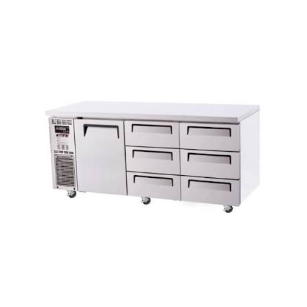 Turbo Air KUR18-3D-6-N | 1 Door 6 Drawer Chiller | Fridge | 1800mm Wide | 100mm deep | Undercounter Drawer Fridge