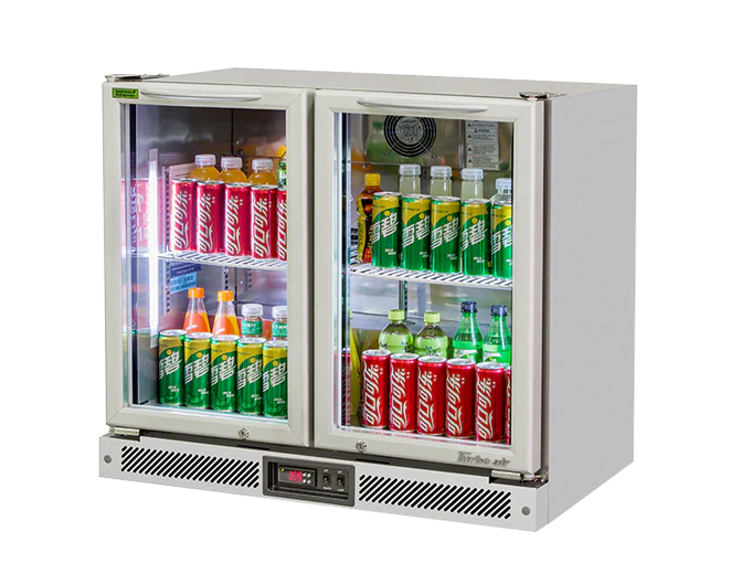 Turbo Air TB9-8H-SWSSS-N | Glass 2 Swing Door | 157ℓ | Back Mounted | Back Bar Fridge