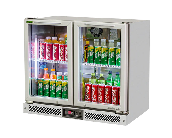 Turbo Air TB9-8H-SWSSS-N | Glass 2 Swing Door | 157ℓ | Back Mounted | Back Bar Fridge