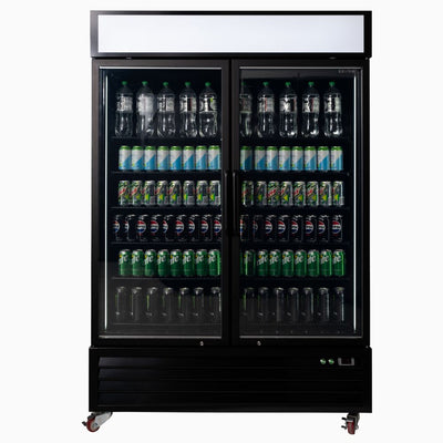 Bromic UC1250GDL-NR | Upright Display Fridge | 1266L | 2 Door | Flat Glass | Lightbox