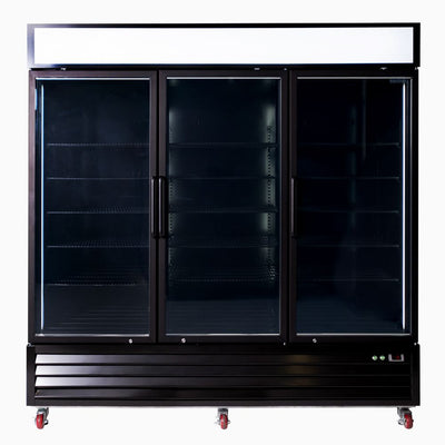Bromic UC1980GDL-NR | Upright Display Fridge | 1980L | 3 Door | Flat Glass | Lightbox