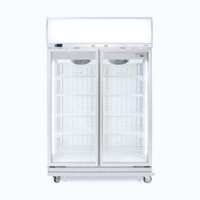 Bromic UF1000LF | Upright Display Freezer | 2 Glass Door | Commercial Freezer | with Lightbox