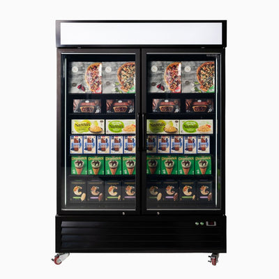 Bromic UF1250GDL-NR | Upright Display Freezer | 1266L | 2 Door | Flat Glass | Lightbox