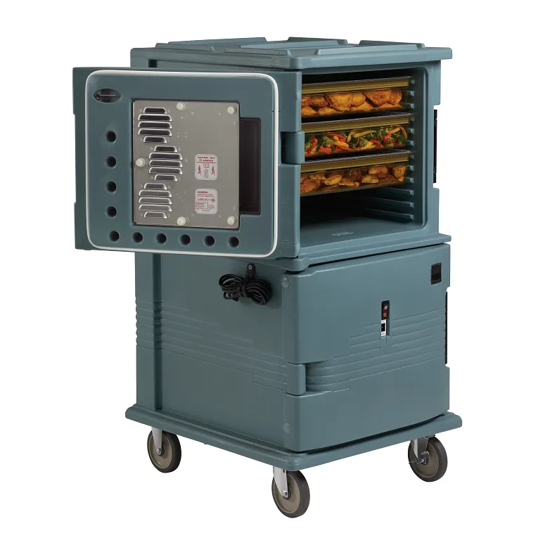 Cambro UPCH16002AU401 Heated Ultra Camcart H-Series I 220V I 2-Compartment I Slate Blue